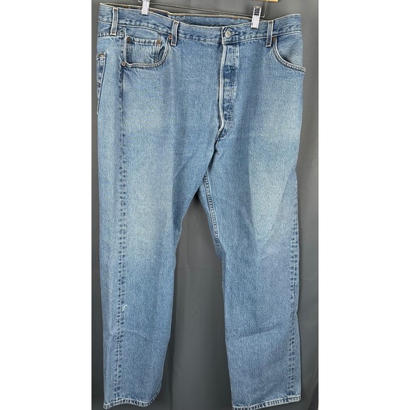Levi Strauss 501 xx Jeans Mens 42x32 Blue Classic Button Fly Straight Leg Denim - Picture 4 of 9